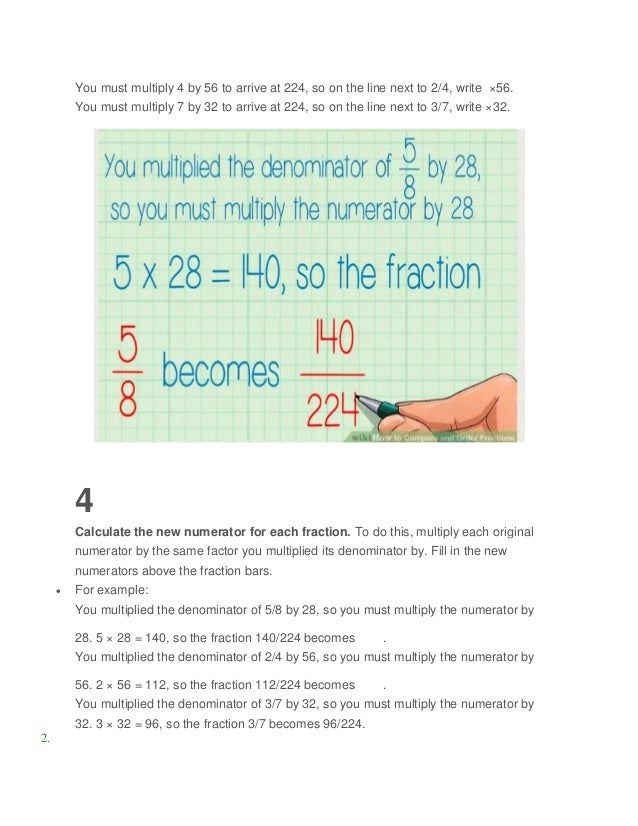 Comparing And Ordering Fractions