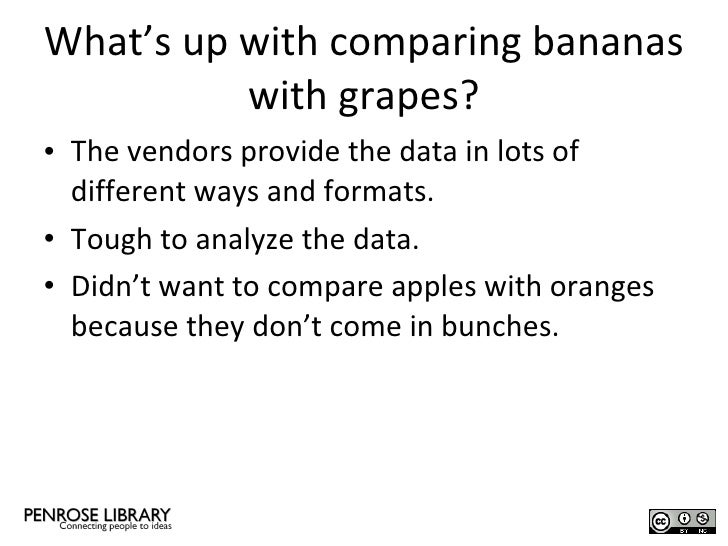 Comparing Bananas With Grapes