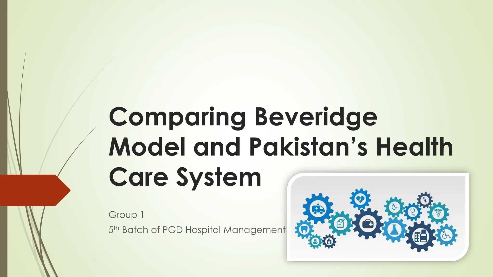 Comparing Beveridge
Model and Pakistan’s Health
Care System
Group 1
5th Batch of PGD Hospital Management
 