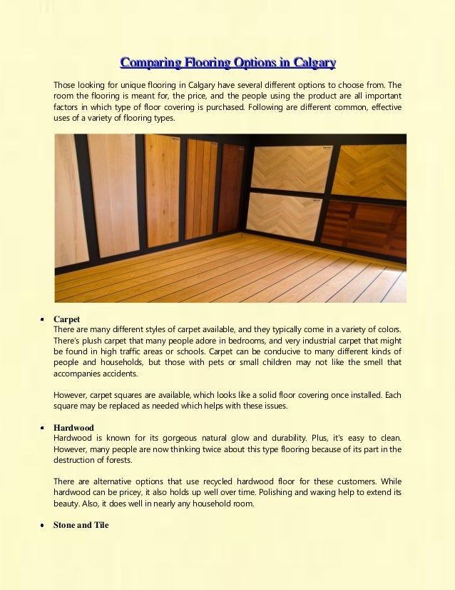 Comparing flooring options in calgary