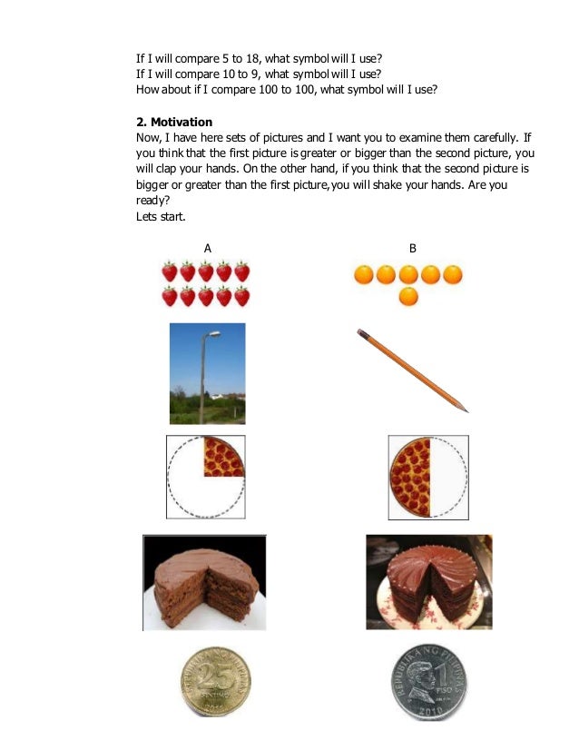 Comparing fractions (semi detailed lesson plan)
