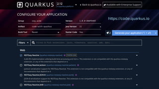 https://code.quarkus.io
 