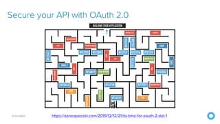 @mraible
Secure your API with OAuth 2.0
https://aaronparecki.com/2019/12/12/21/its-time-for-oauth-2-dot-1
 