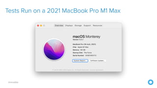 @mraible
Tests Run on a 2021 MacBook Pro M1 Max
 