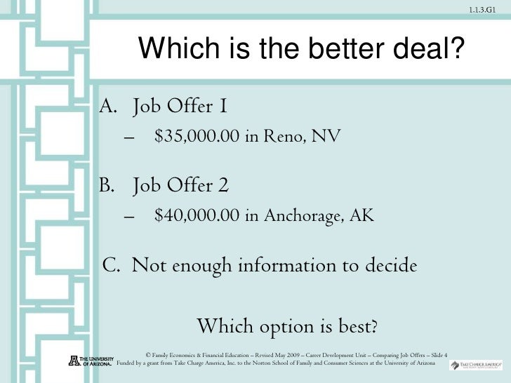 comparing job offers