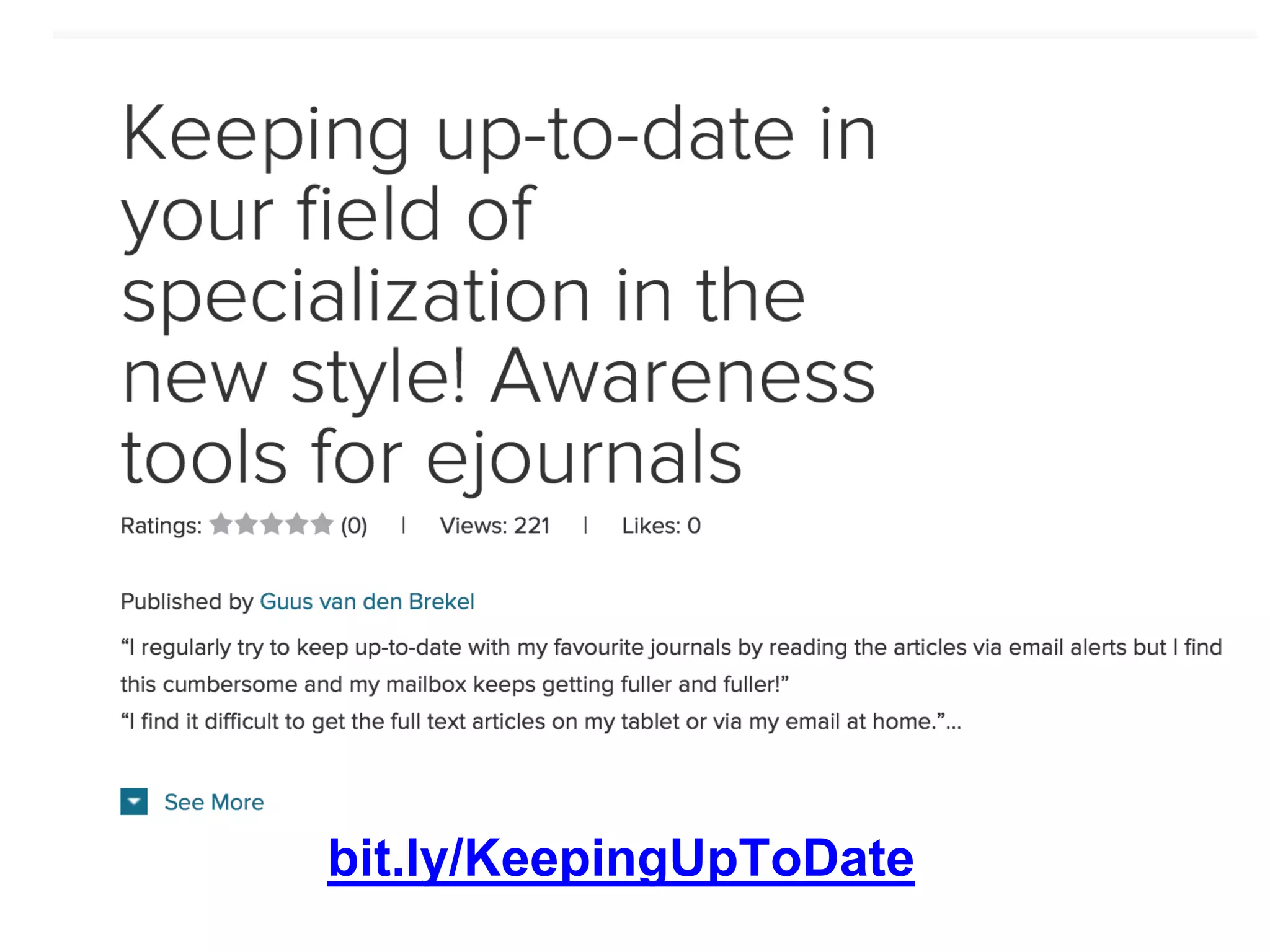 bit.ly/KeepingUpToDate
 