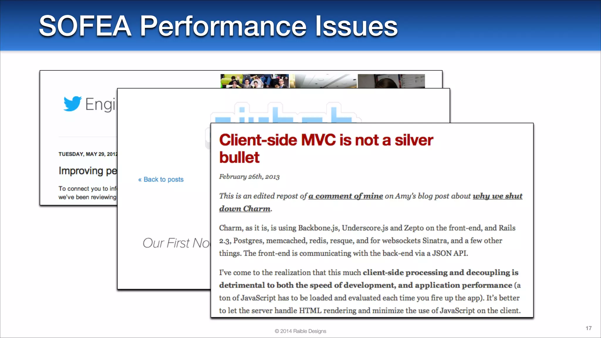 SOFEA Performance Issues

© 2014 Raible Designs

17

 