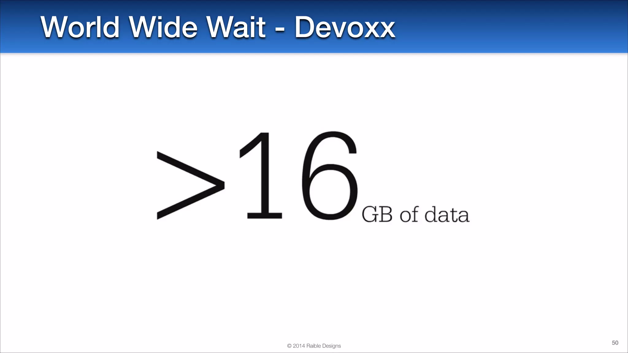 World Wide Wait - Devoxx

© 2014 Raible Designs

50

 