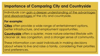 comparing places.pptx- ESL LESSON- THE CITY AND THE COUNTRY SIDE | PPTX
