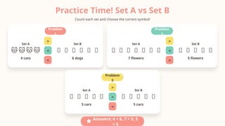 Grade 1 Math: Comparing Sets Using More Than, Less Than, and Equal To ...