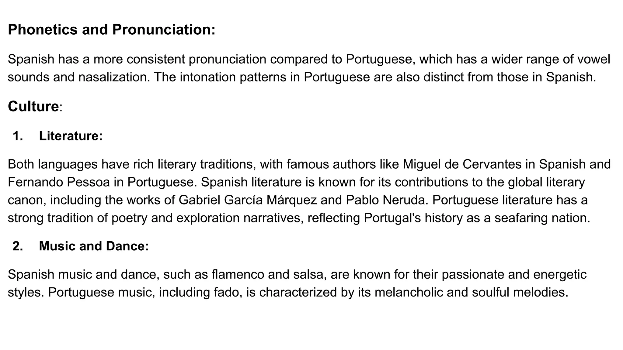 Comparing Spanish and Portuguese Language, Culture, and Beyond PPT