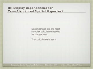 III: Display dependencies for
Tree-Structured Spatial Hypertext




                          Dependencies are the most
  ...