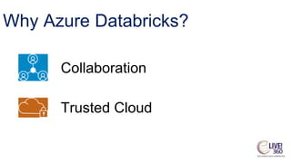 Why Azure Databricks?
Collaboration
Trusted Cloud
 