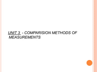 UNIT 3 - COMPARISION METHODS OF
MEASUREMENTS
 