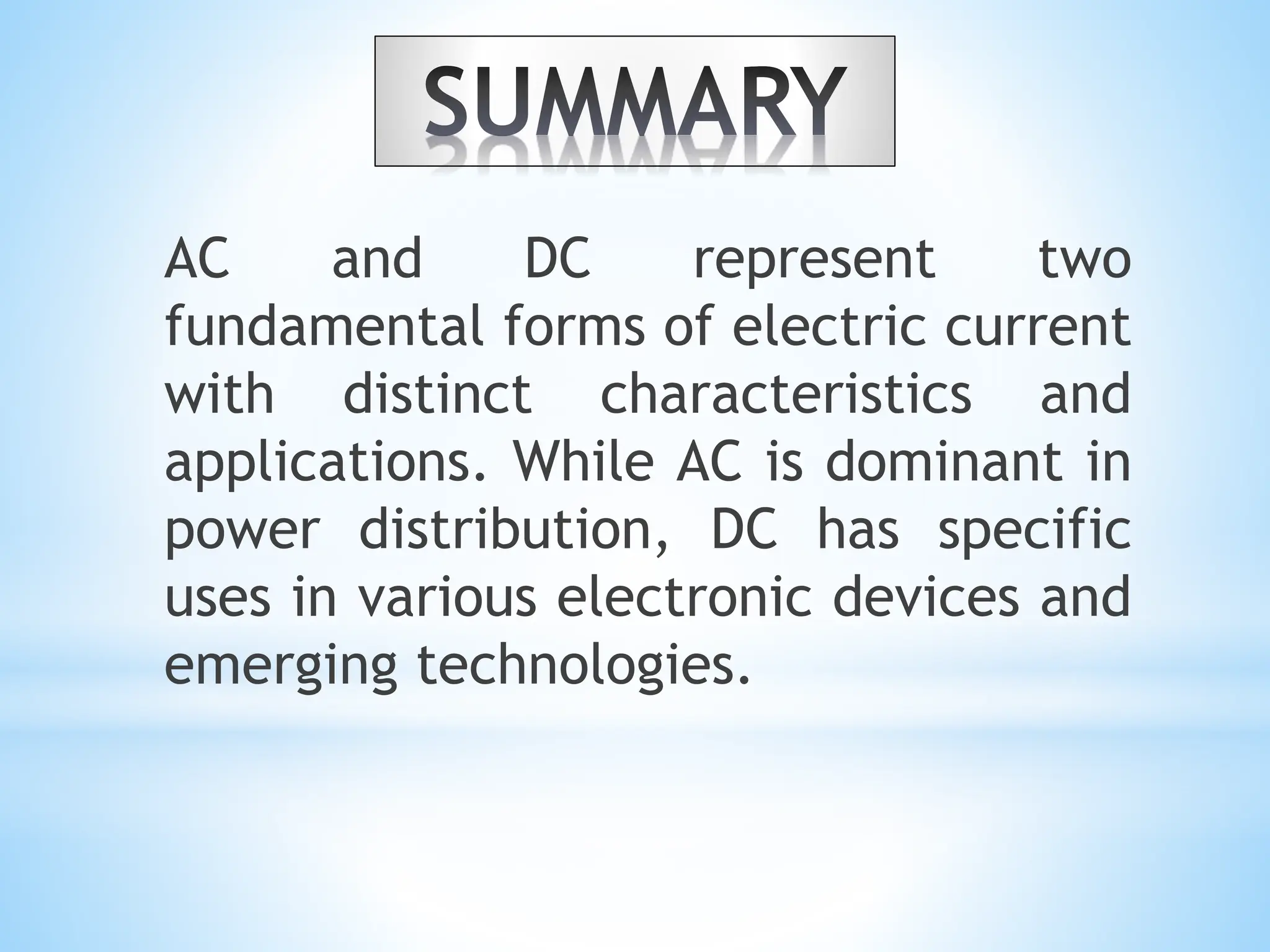 COMPARISION BETWEEN AC & DC CURRENT PPT | PPTX