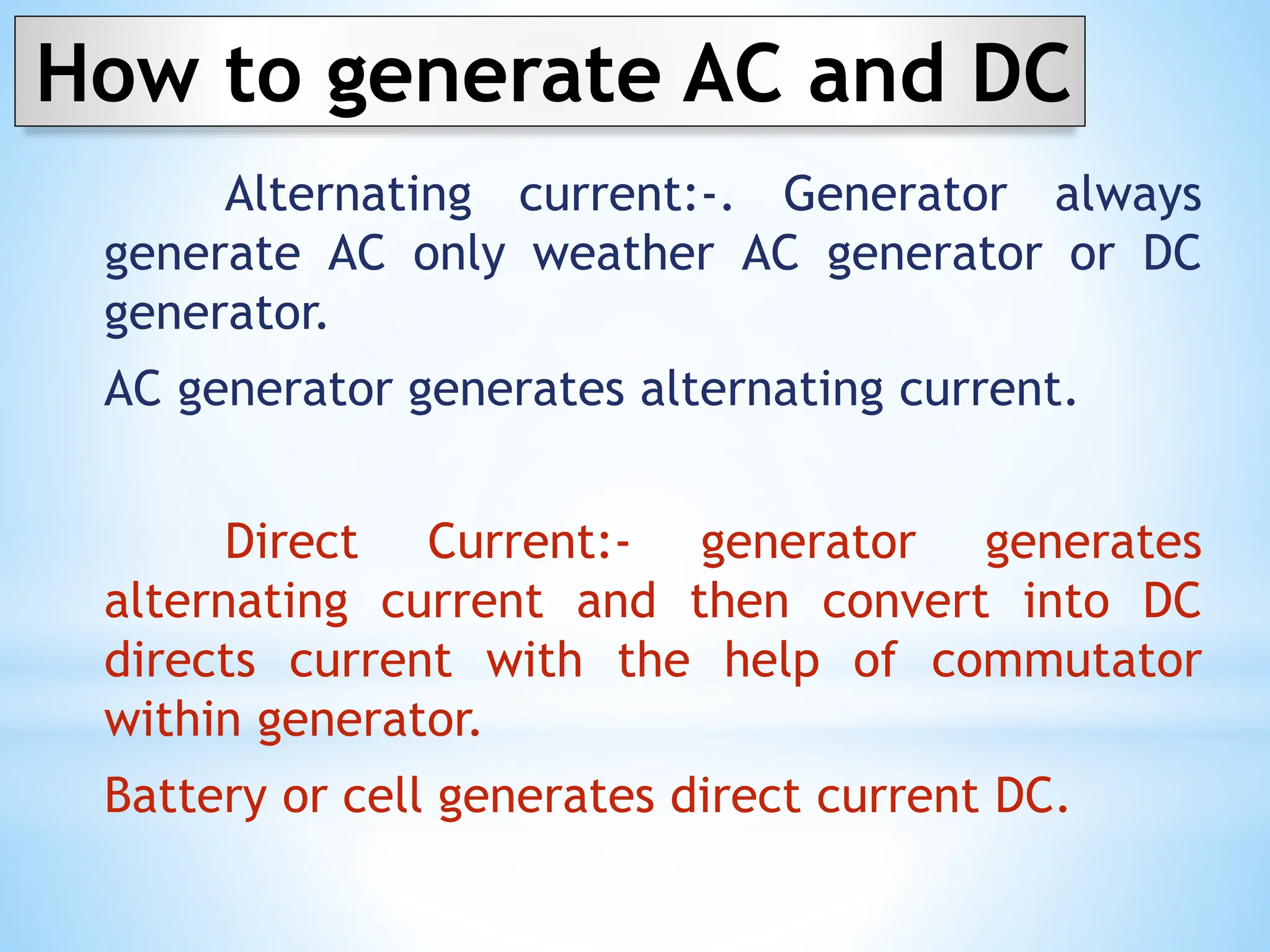 COMPARISION BETWEEN AC & DC CURRENT PPT | PPTX