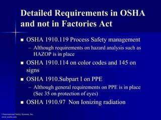 Comparison of US and India Health and Safety Regulations | PDF
