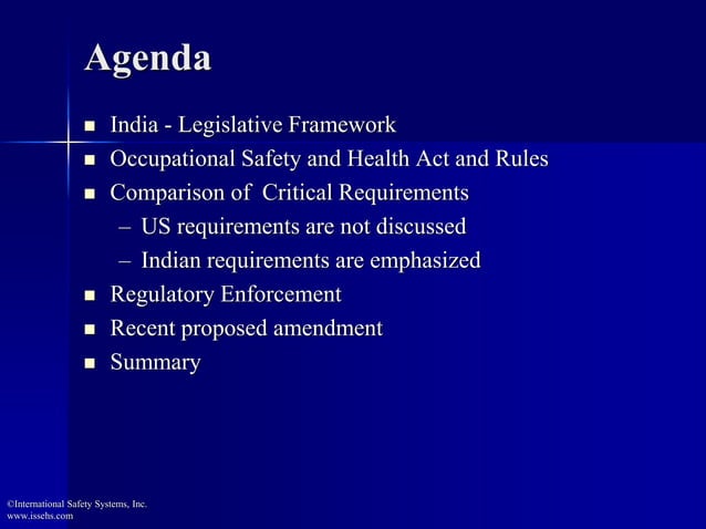 Comparison Of Us And India Health And Safety Regulations Pdf
