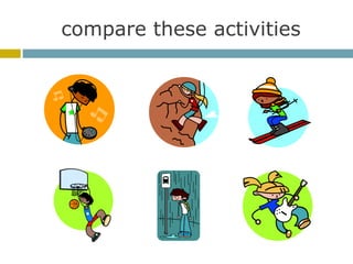compare these activities 
