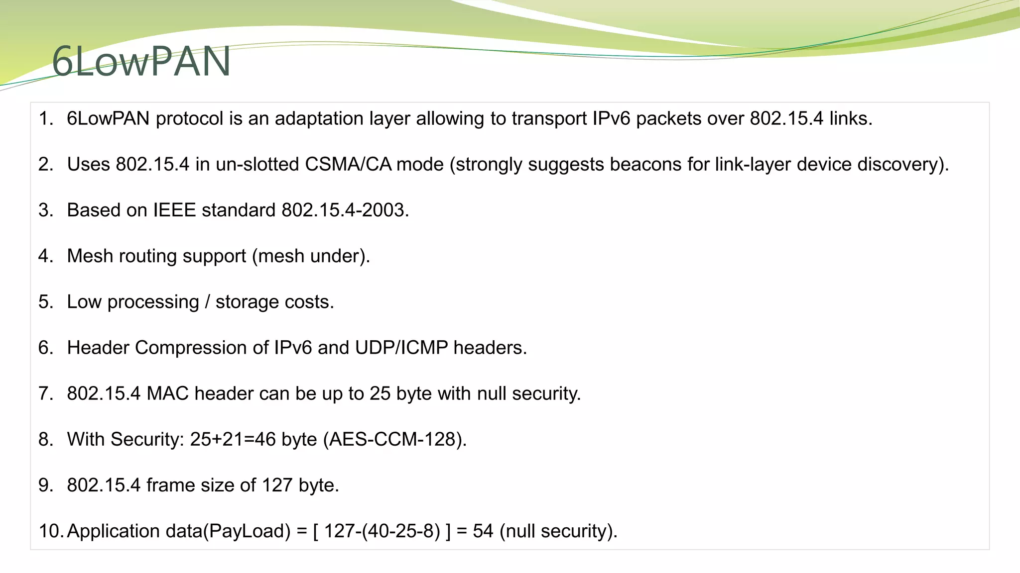 Comparison between-ipv6-and-6 lowpan | PPTX