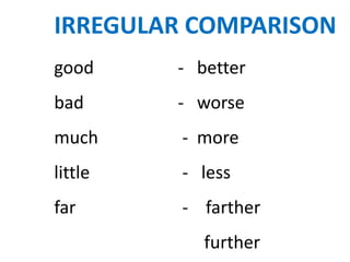 COMPARISON OF ADJECTIVES_ SUPERIORITY_SUPERLATIVES | PPTX
