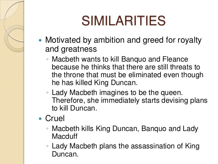 Comparison and contrast of macbeth and lady macbeth