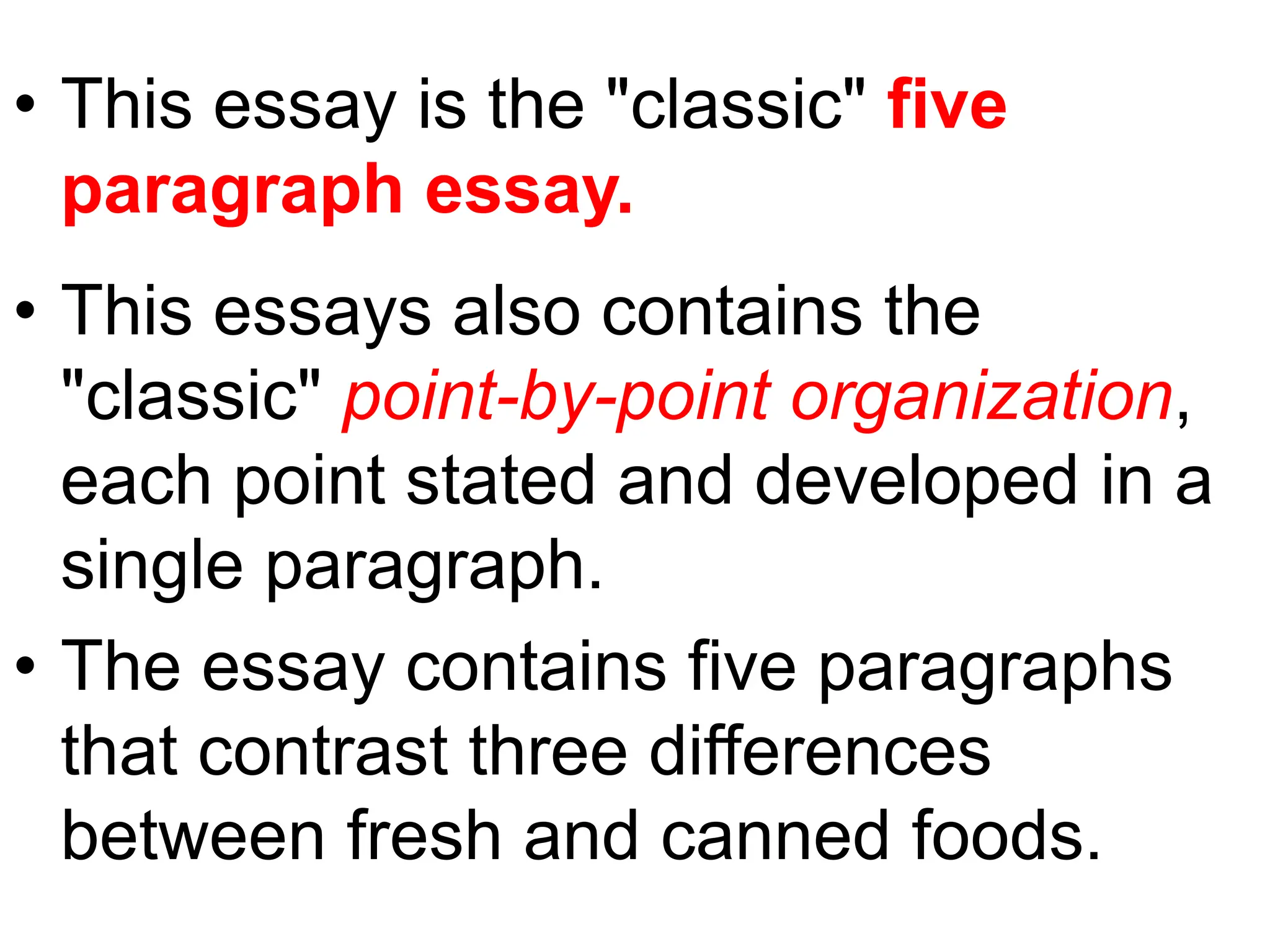 Comparison and contrast paragraph ppt