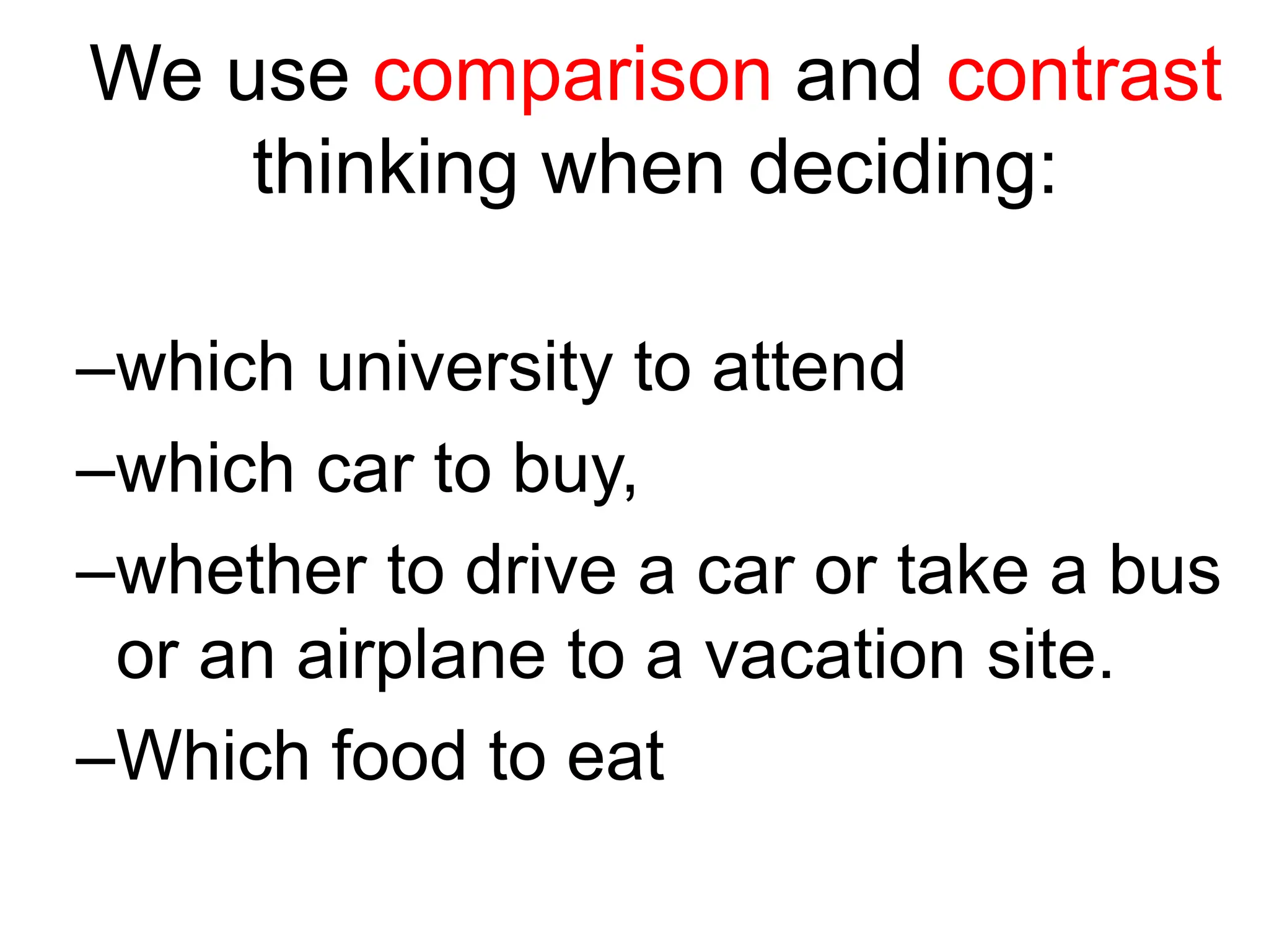 Comparison and contrast paragraph ppt