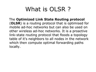 Comparison between aodv and olsr protocol | PPT