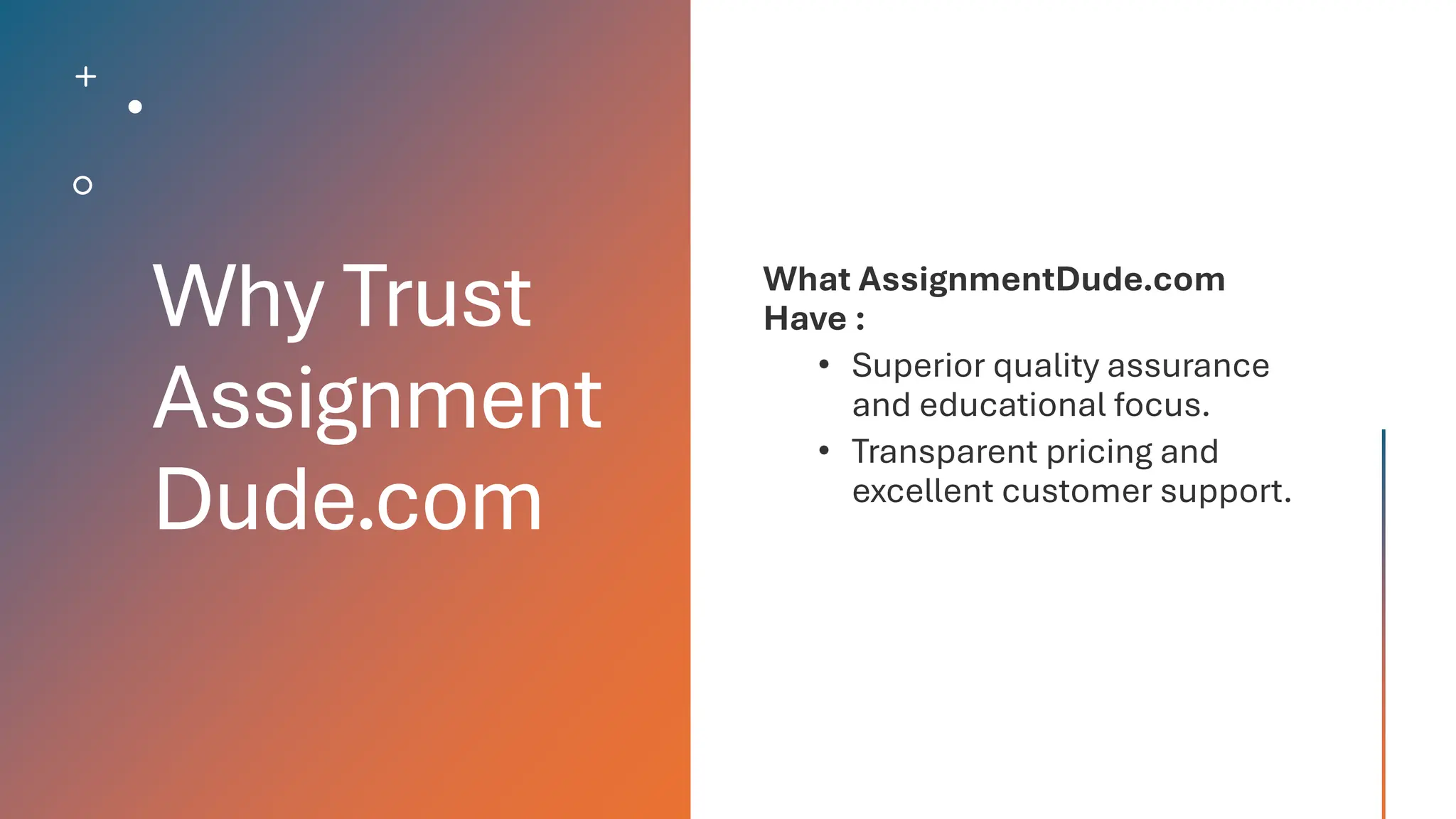 Why Trust
Assignment
Dude.com
 
