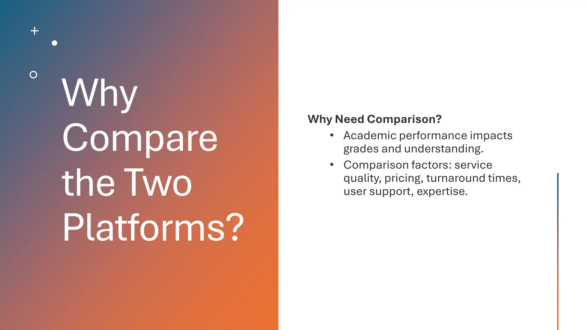Why
Compare
the Two
Platforms?
 
