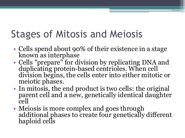 Comparison Between Meiosis And Mitosis