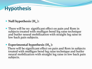 Pin Hand Rom Comparison between mulligan bend leg raise technique and butler neural ...