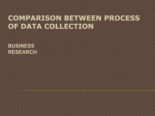 COMPARISON BETWEEN PROCESS OF DATA COLLECTION BUSINESS RESEARCH 