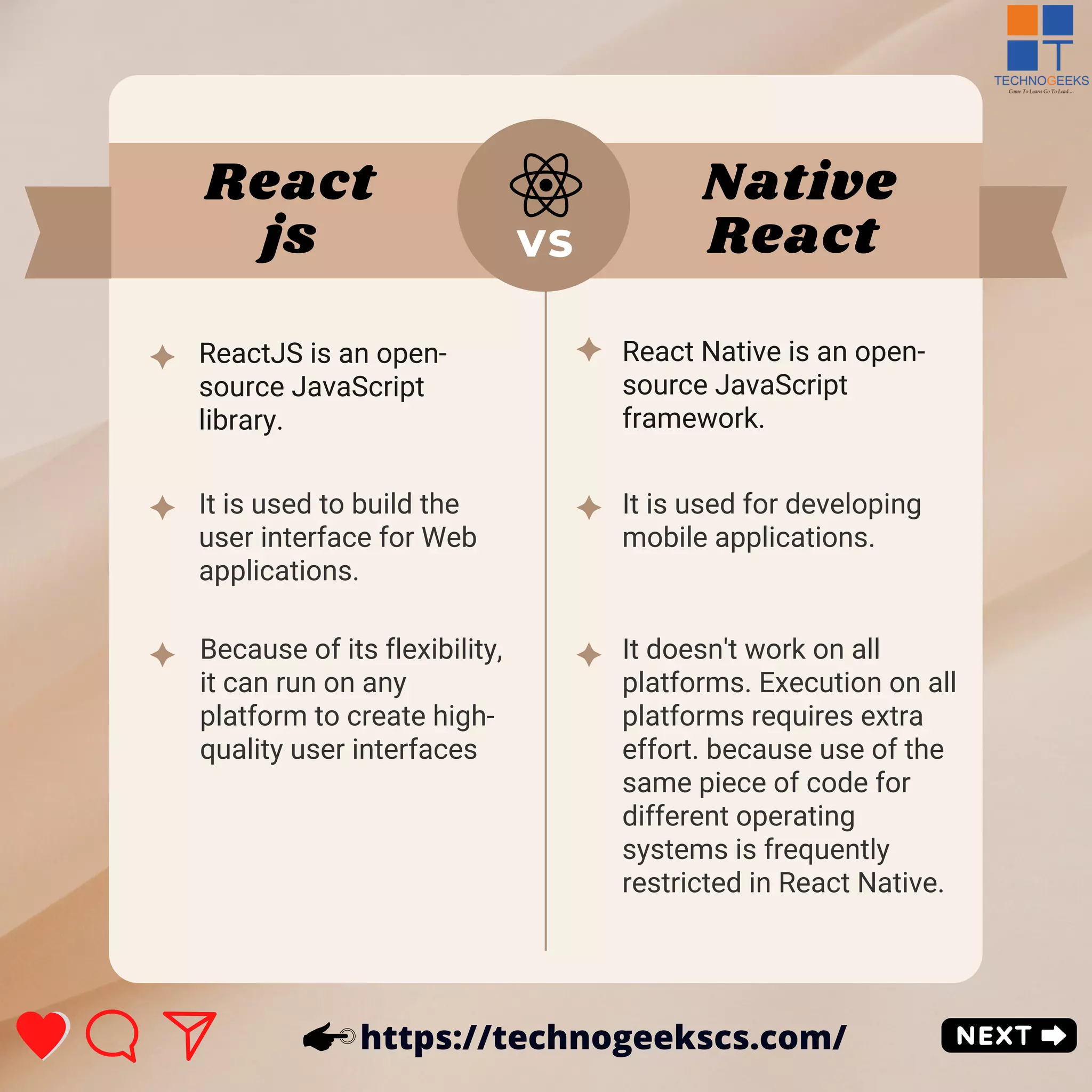 Comparison Between react js & react native | PDF