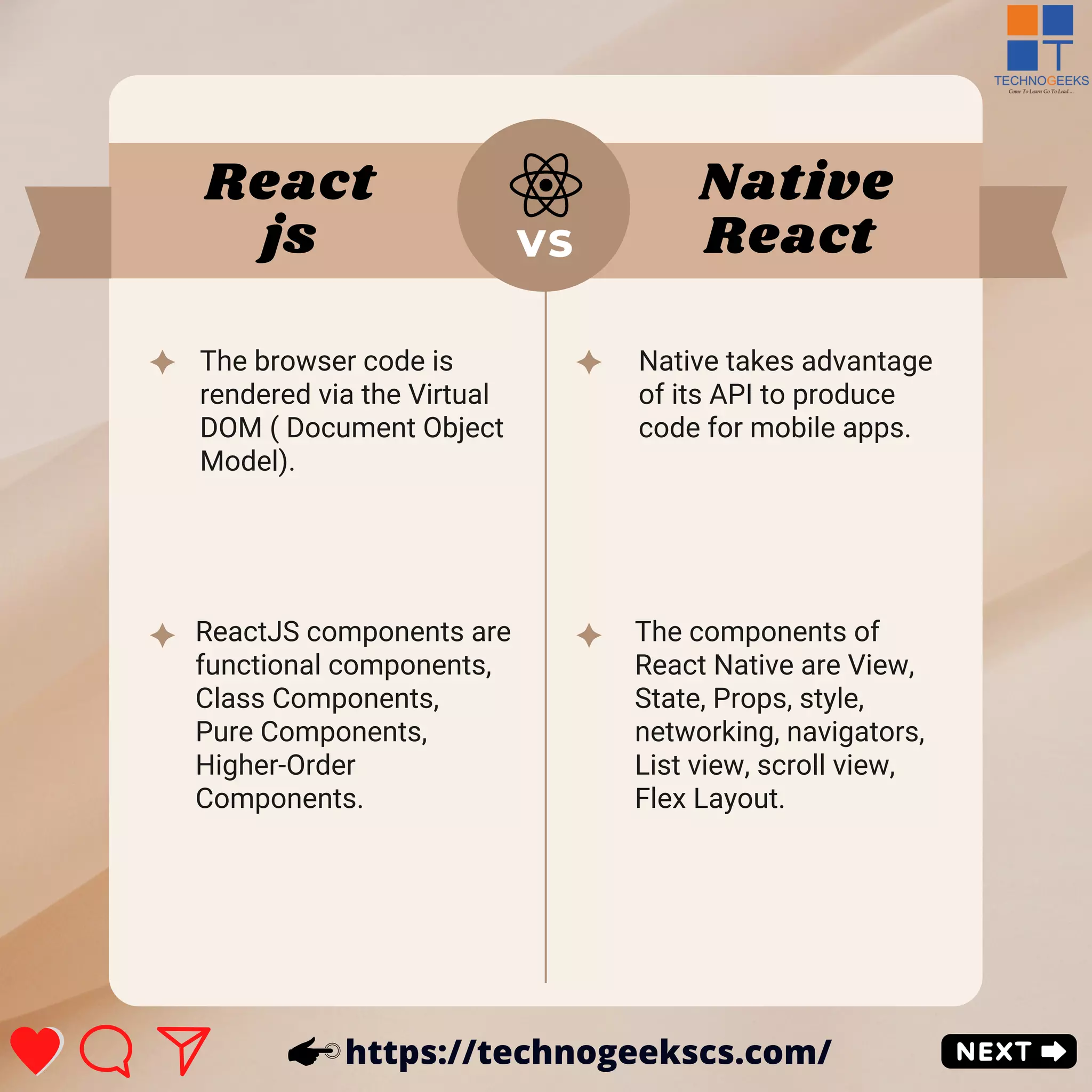 Comparison Between react js & react native | PDF