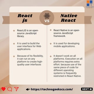 Comparison Between react js & react native | PDF