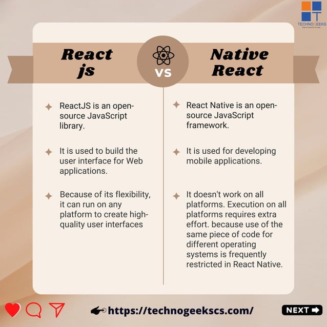 Comparison Between react js & react native | PDF