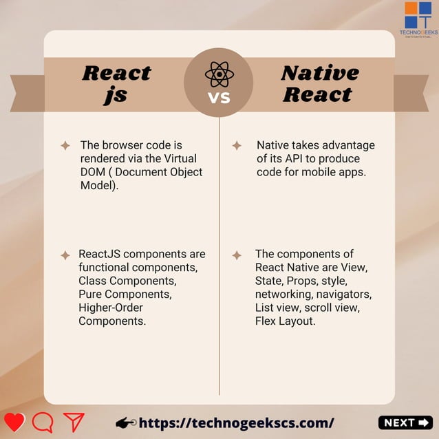 Comparison Between react js & react native | PDF