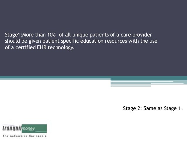 Comparison between Stage 1 and Stage 2 of Meaningful Use