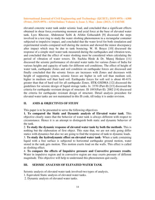 Comparison between static and dynamic analysis of elevated water tank 2 ...
