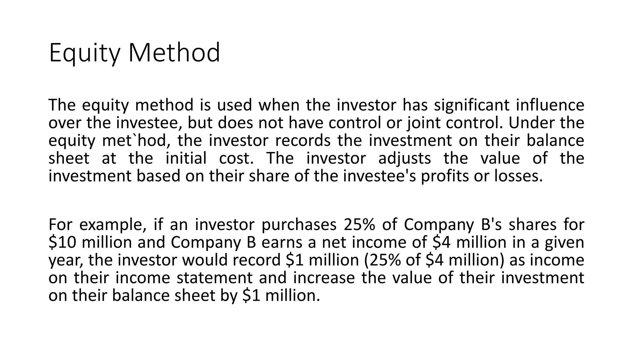 Comparison between the Cost Method, Equity Method, and Fair Valuation.pptx