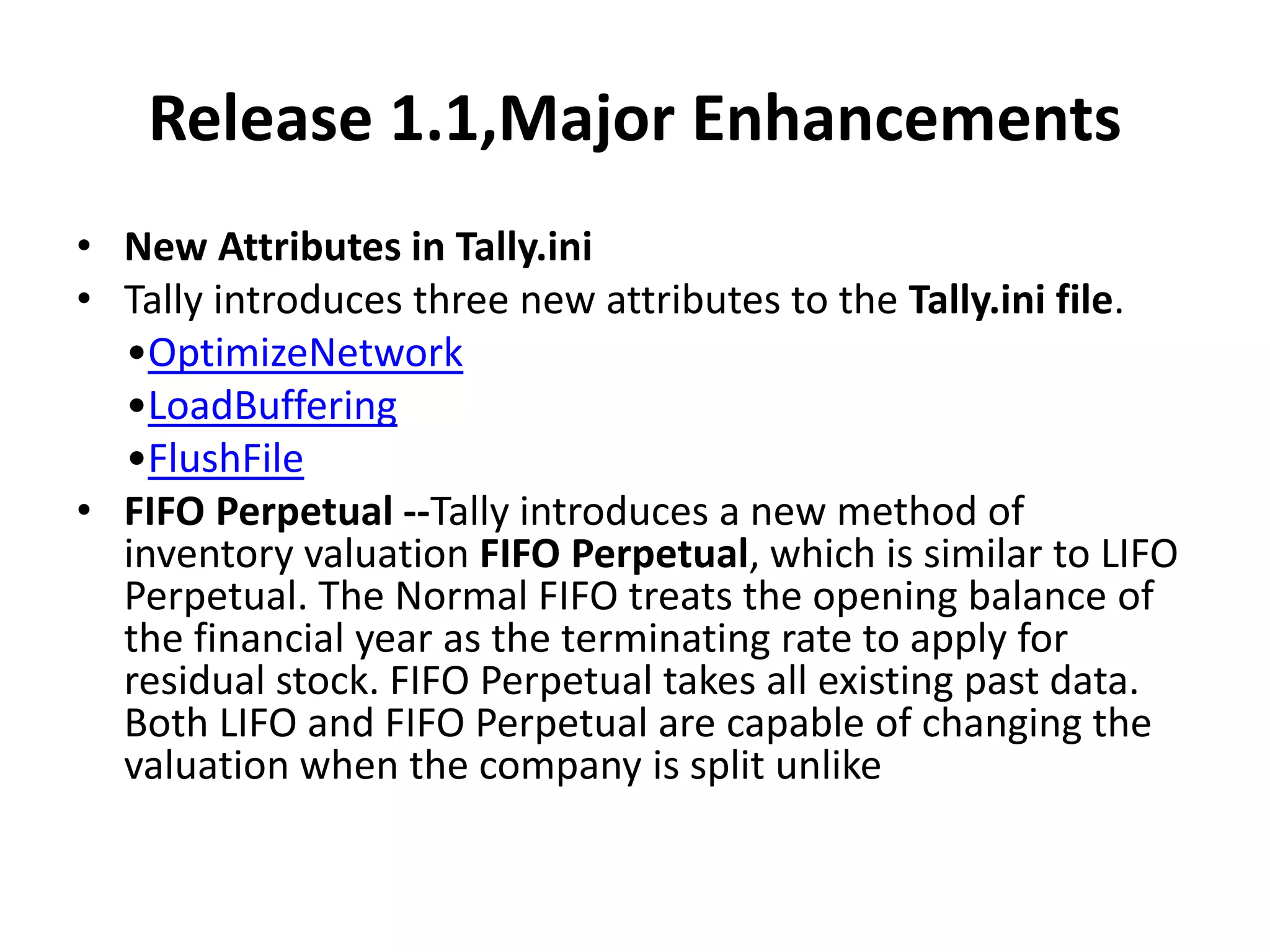 Comparison between various version of tally | PPTX
