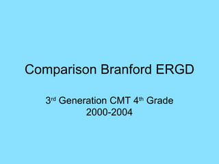 Comparison Branford ERGD 3 rd  Generation CMT 4 th  Grade 2000-2004 
