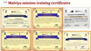 Malviya mission training certificates
 