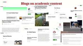 Blogs on academic content
 