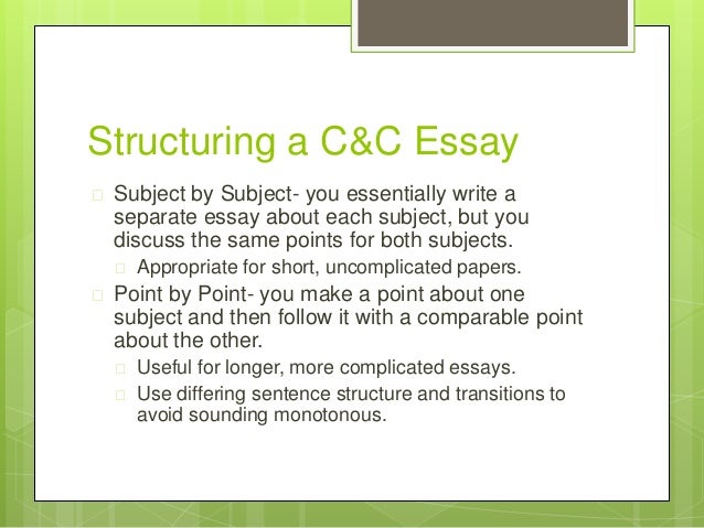 Comparison contrast essay subject subject