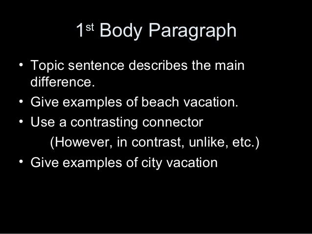topic sentence example for compare and contrast essay