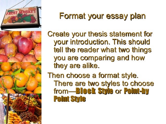 Point by point style compare and contrast essay