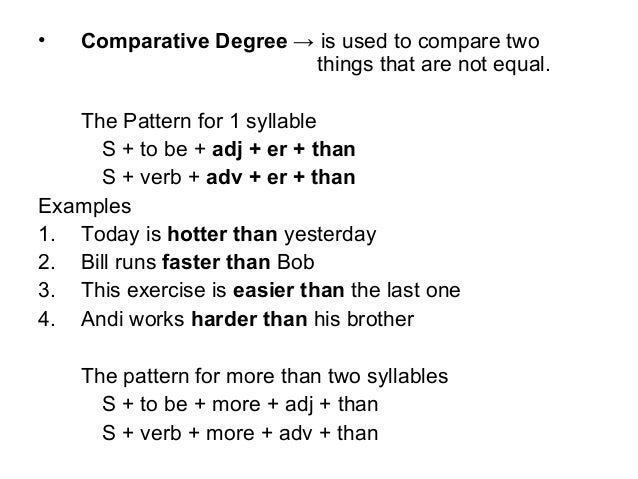 Parative Degree Examples Parative Degree Examples